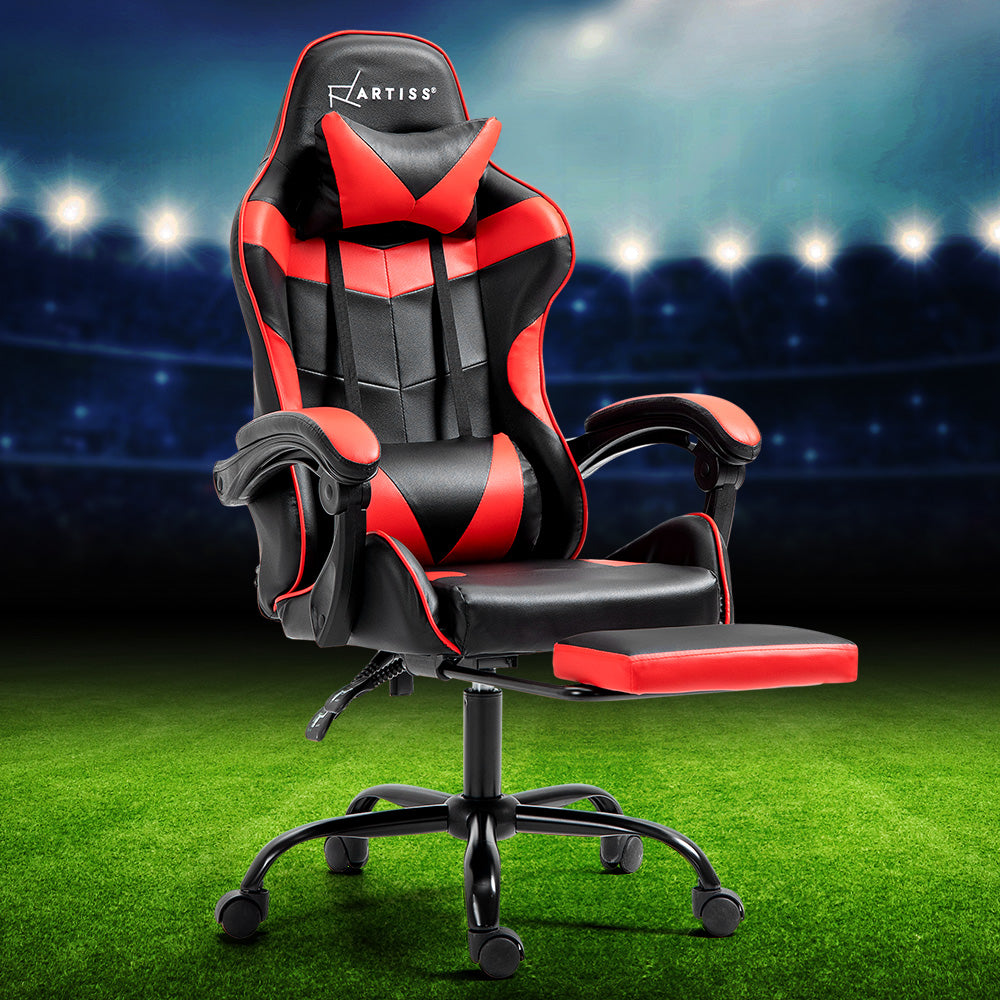 Artiss Office Chair Gaming Computer Executive Chairs Racing Seat Recliner Red