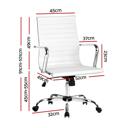 Artiss Gaming Office Chair Computer Desk Chairs Home Work Study White Mid Back