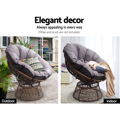 Gardeon Outdoor Lounge Setting Furniture Papasan Chair Table Wicker Patio Sofa