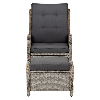 Gardeon Recliner Chair Sun lounge Outdoor Setting Patio Furniture Wicker Sofa