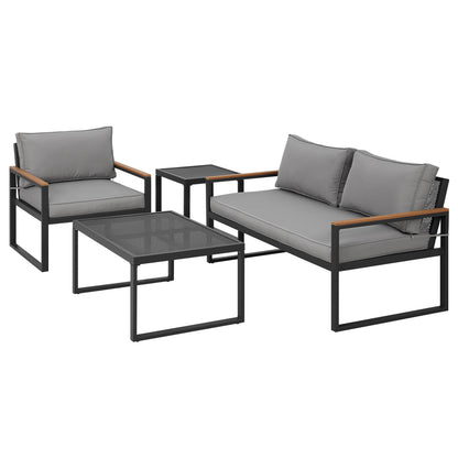 Gardeon Outdoor Sofa Set 3-Seater Corner Modular Lounge Setting Steel