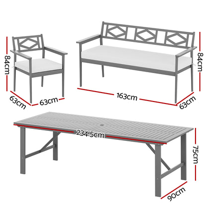 Gardeon 5pcs Outdoor Furniture Dining Set Chair Table Patio Acacia Wood 6 Seater