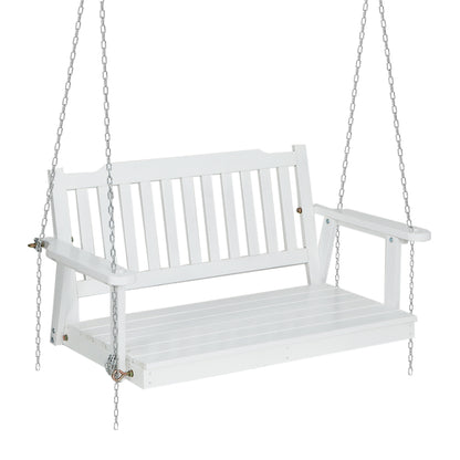 Gardeon Porch Swing Chair with Chain Garden Bench Outdoor Furniture Wooden White