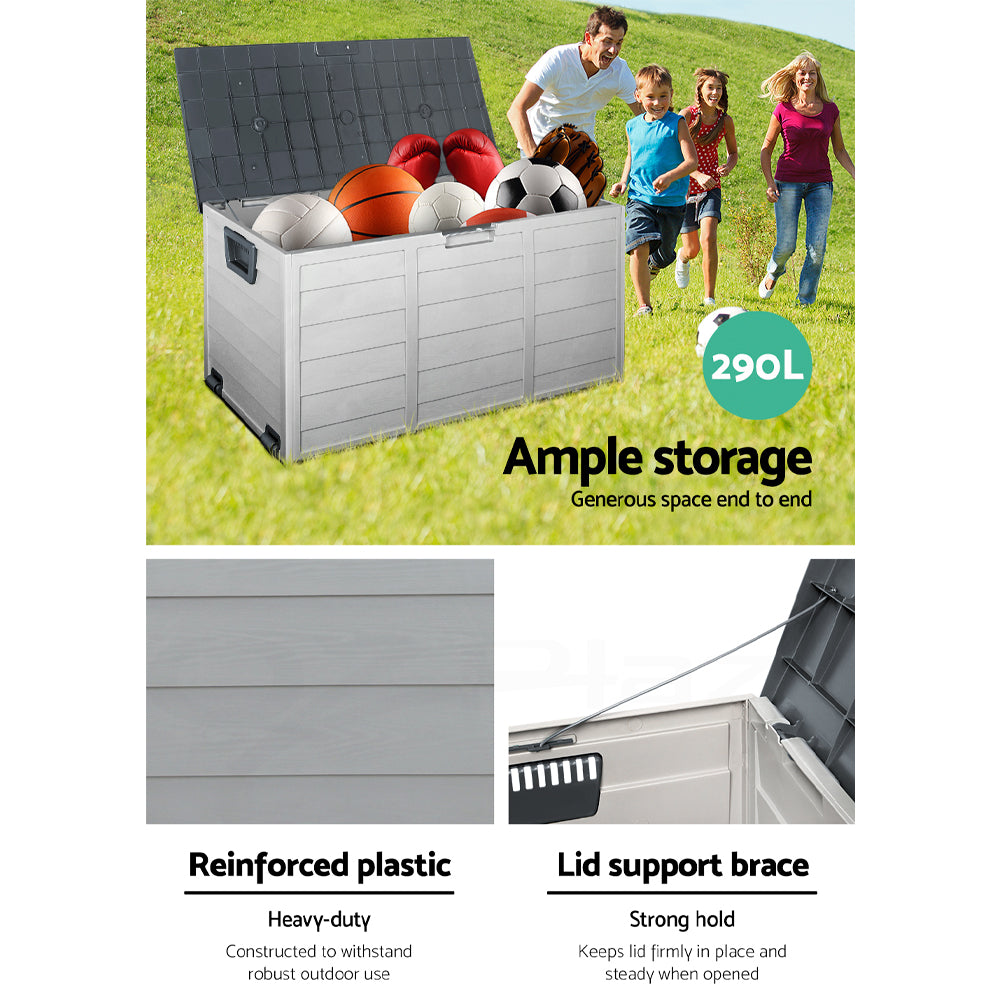 Gardeon 290L Outdoor Storage Box - Grey