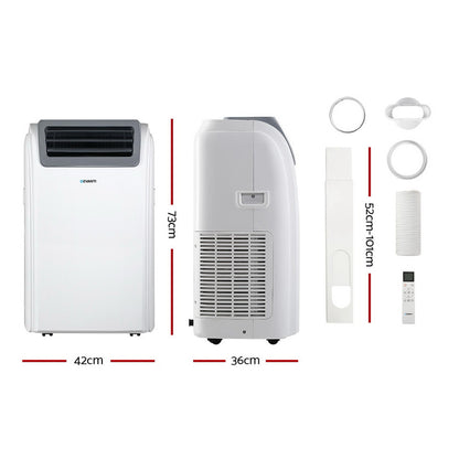 Devanti Portable Air Conditioner Cooling Mobile Fan Cooler Dehumidifier Window Kit White 3300W