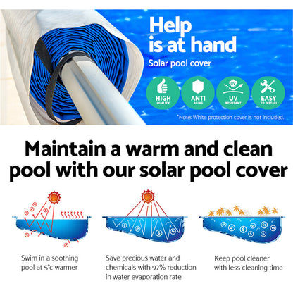 Aquabuddy Pool Cover 8x4.2m 400 Micron Silver Swimming Pool Solar Blanket 5.5m Roller