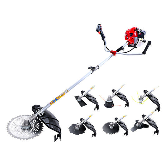 Giantz 62CC Pole Chainsaw Petrol 7 In 1 Brush Cutter Whipper Snipper Multi Tools