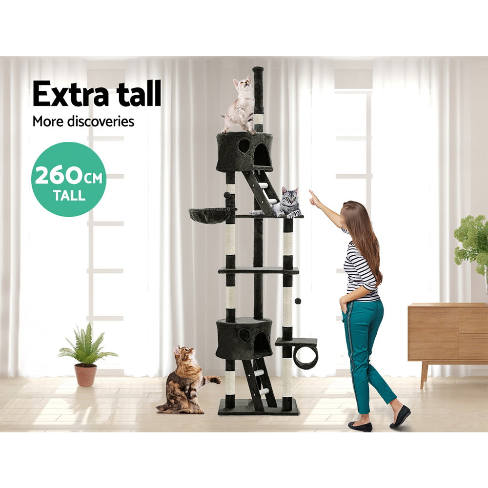 i.Pet Cat Tree 260cm Trees Scratching Post Scratcher Tower Condo House Furniture Wood