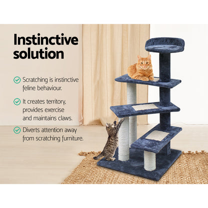 i.Pet Cat Tree 100cm Trees Scratching Post Scratcher Tower Condo House Furniture Wood Steps