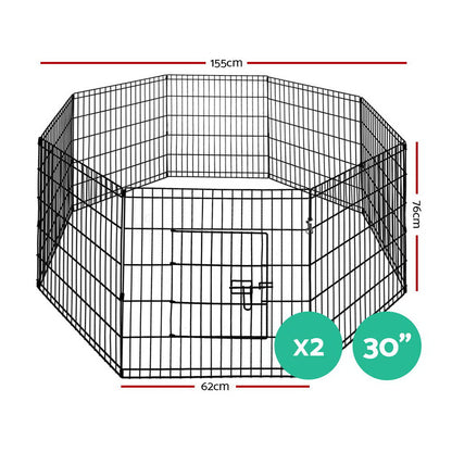 i.Pet Pet Dog Playpen 2X30" 8 Panel Puppy Exercise Cage Enclosure Fence