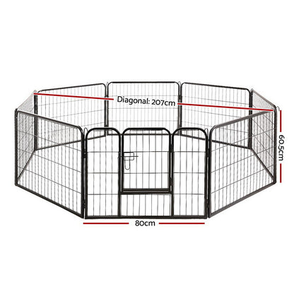 i.Pet Dog Playpen Pet Playpen 8 Panel Puppy Exercise Cage Enclosure Fence 80x60cm