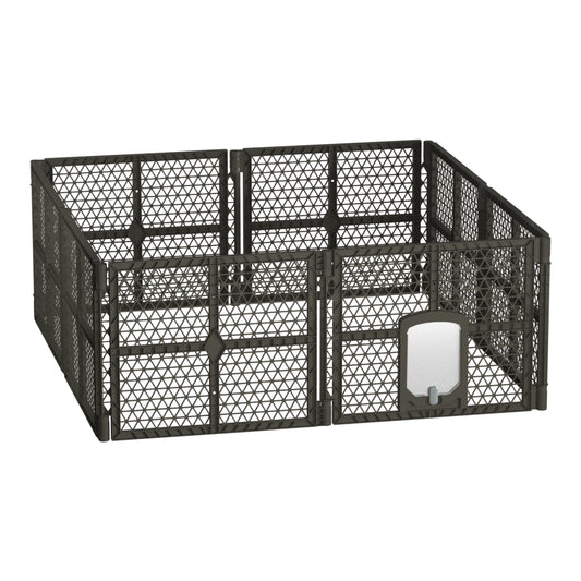 i.Pet Pet Dog Playpen Enclosure 8 Panel Fence Puppy Cage Plastic Play Pen Fold