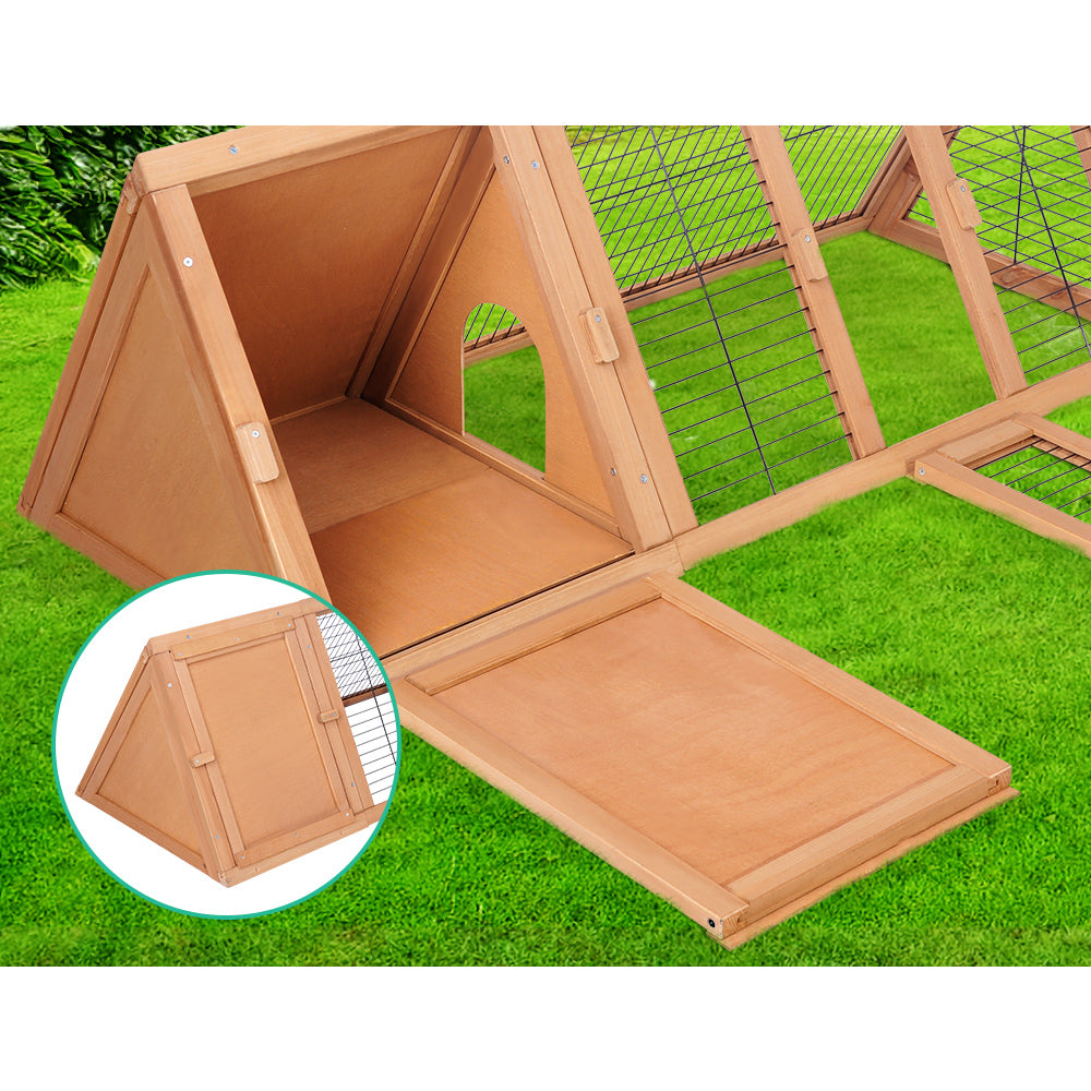 i.Pet Rabbit Hutch Wooden Chicken Coop Pet Hutch 119cm x 51cm x 44cm