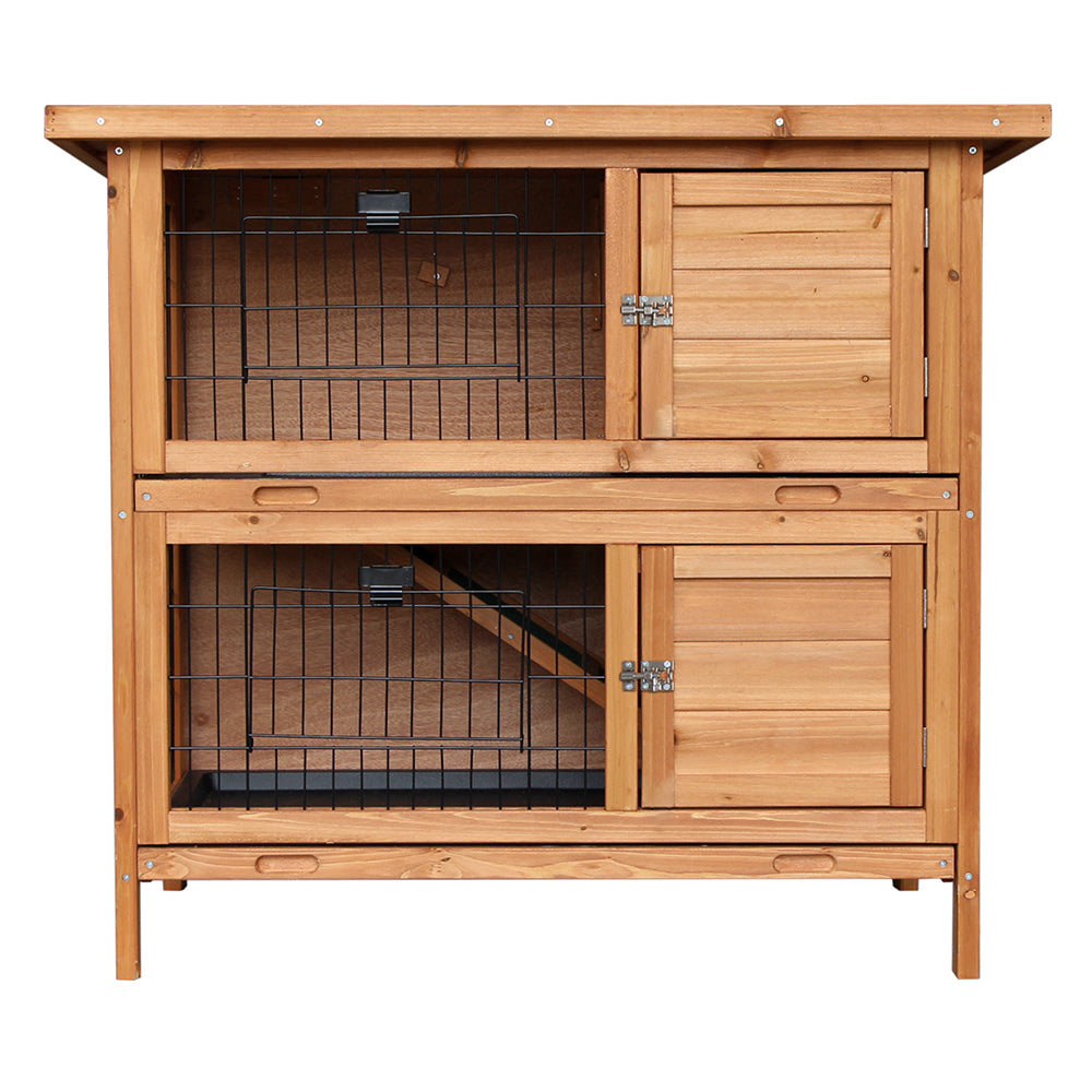 i.Pet Rabbit Hutch Wooden Pet Hutch 82cm x 91.5cm x 45cm