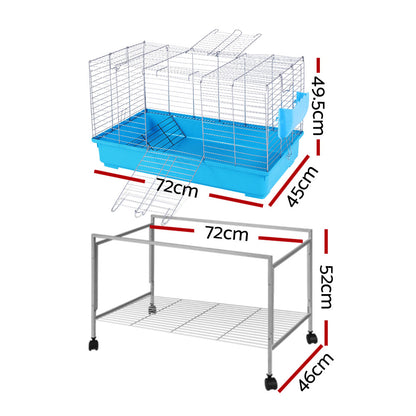 i.Pet Rabbit Cage Hutch Cages Indoor Hamster Enclosure Carrier Bunny Blue