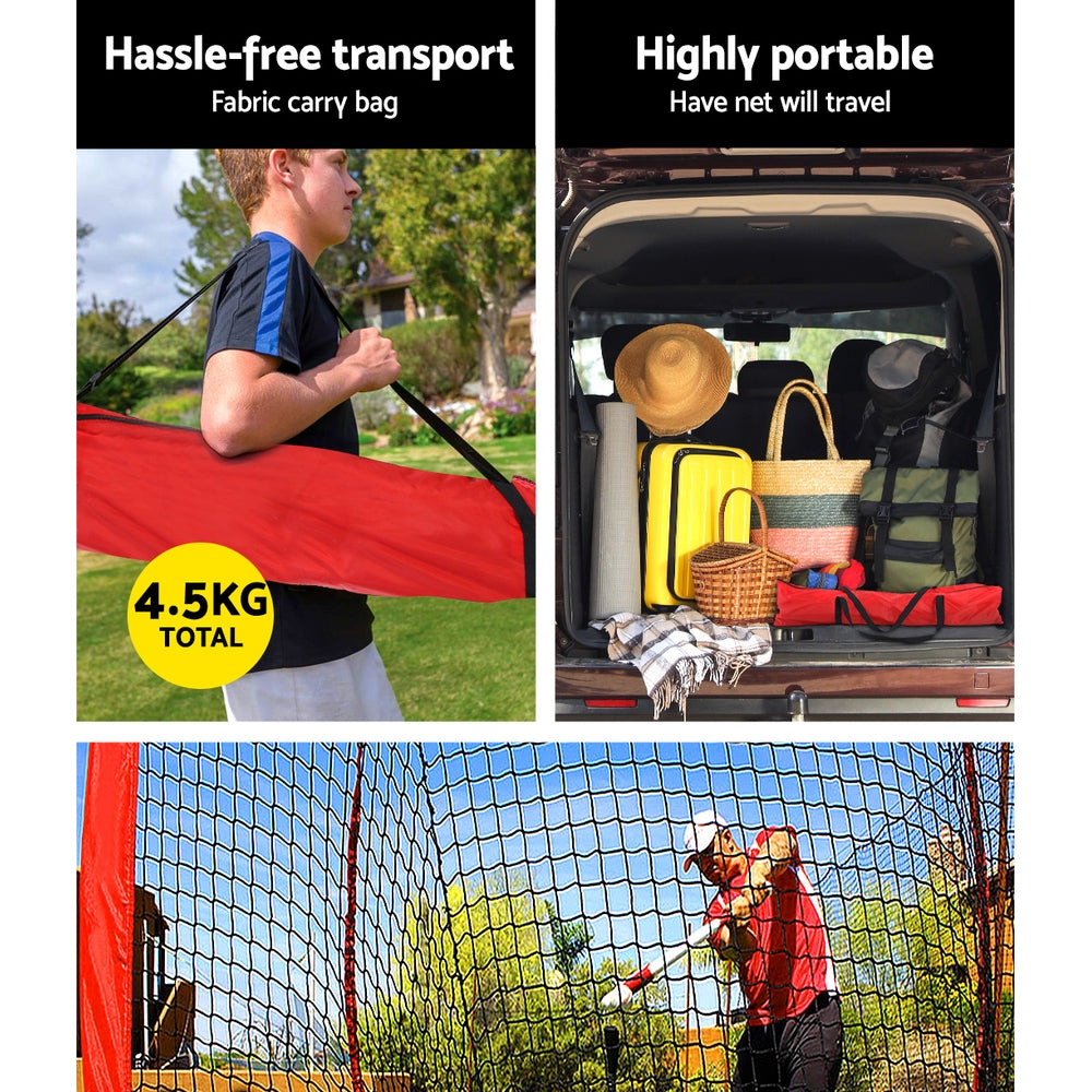 Everfit Portable Baseball Training Net Stand Softball Practice Sports Tennis