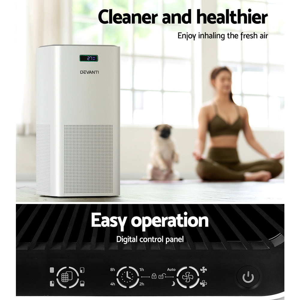 Devanti Air Purifier HEPA Filter PM2.5 Smoke Dust Germ Odor Cleaner Freshener