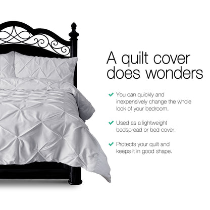 Giselle Quilt Cover Set Diamond Pinch Grey - King