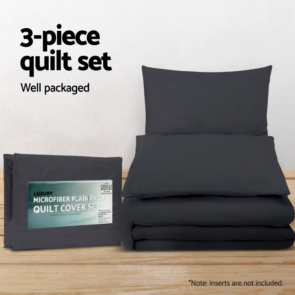 Giselle Quilt Cover Set Classic Black - Super King