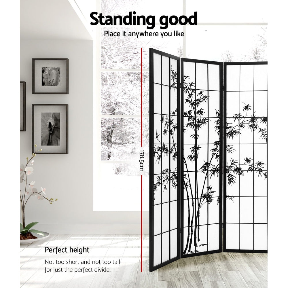 Artiss Room Divider Screen Privacy Dividers Pine Wood Stand Black White 8 Panel