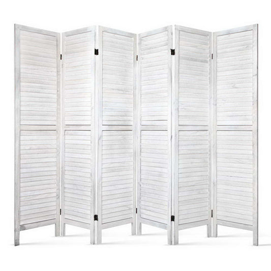 Artiss 6 Panel Room Divider Screen Privacy Wood Foldable Stand Timber White