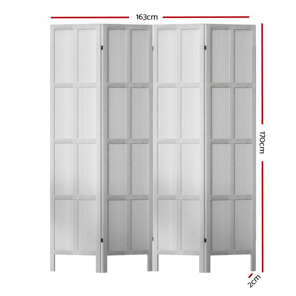 Artiss Jade Room Divider Screen Privacy Wood Dividers Stand 4 Panel White