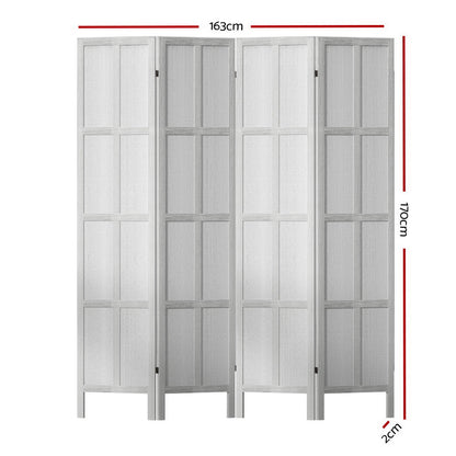 Artiss Jade Room Divider Screen Privacy Wood Dividers Stand 4 Panel White