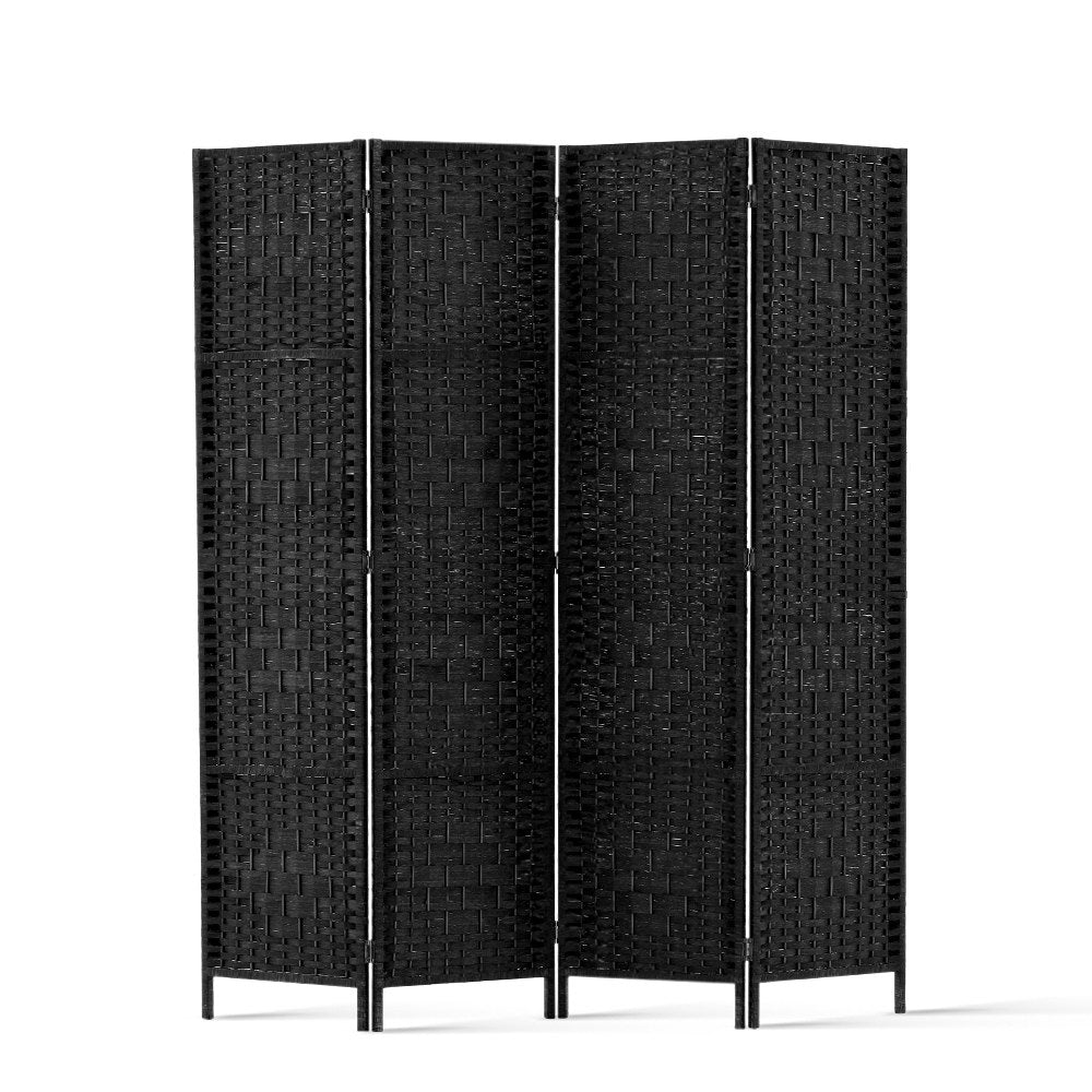 Artiss 4 Panel Room Divider Screen Privacy Timber Foldable Dividers Stand Black