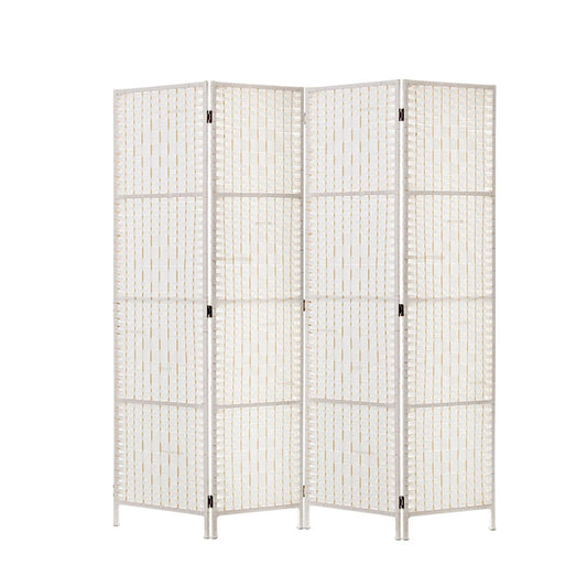 Artiss 4 Panel Room Divider Screen Privacy Timber Foldable Dividers Stand White