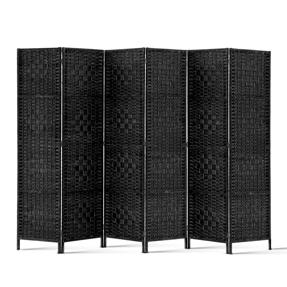 Artiss 6 Panel Room Divider Screen Privacy Timber Foldable Dividers Stand Black