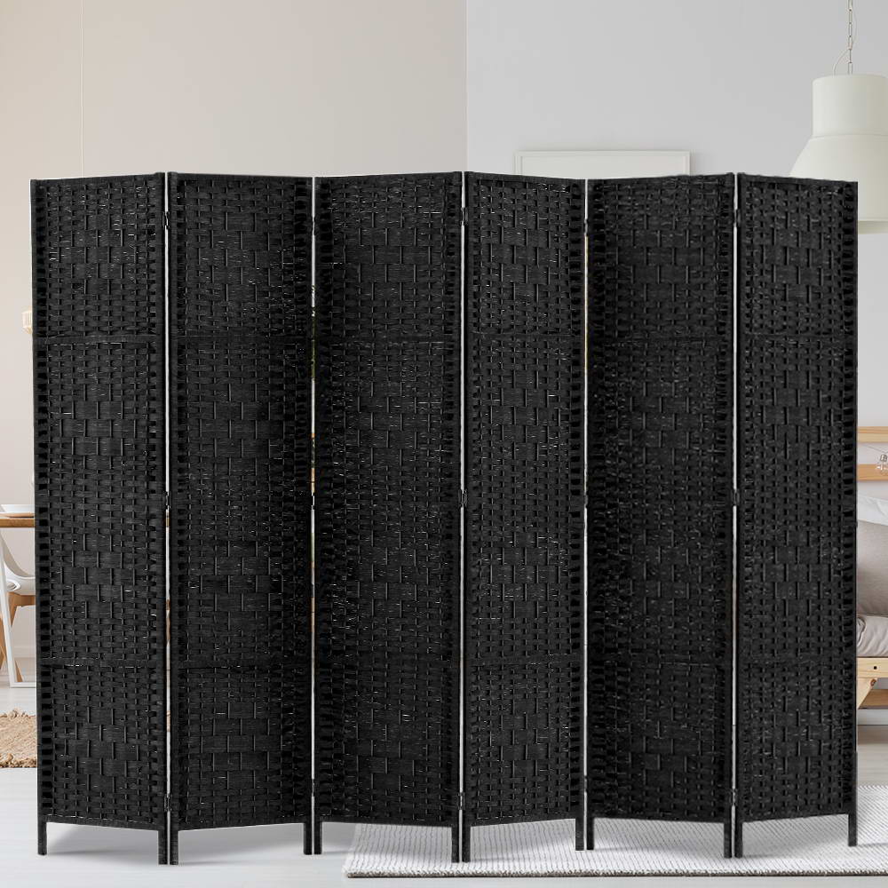 Artiss 6 Panel Room Divider Screen Privacy Timber Foldable Dividers Stand Black