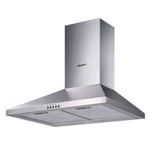 Devanti Range Hood 60cm 600mm Kitchen Canopy Stainless Steel Rangehood Wall Mount