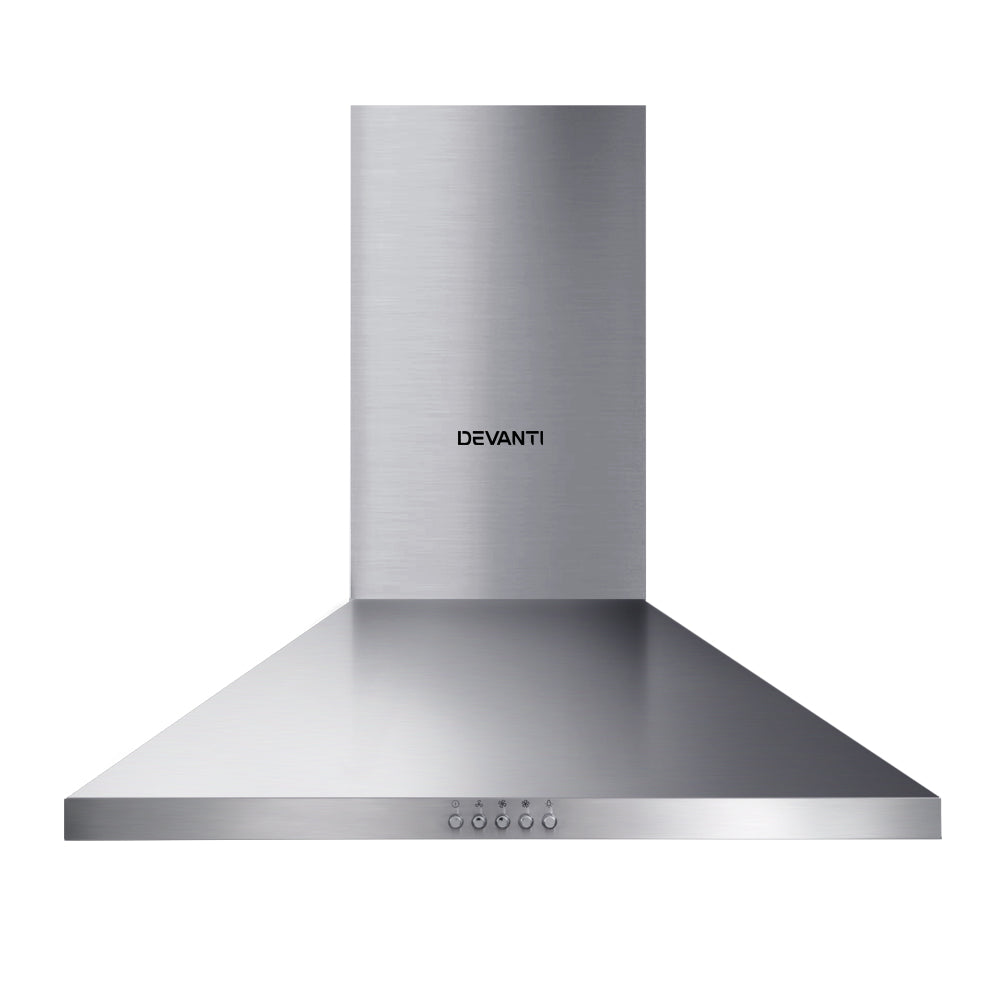 Devanti Range Hood 60cm 600mm Kitchen Canopy Stainless Steel Rangehood Wall Mount