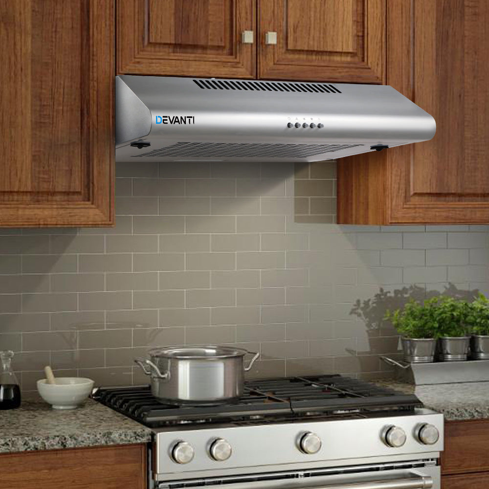 DEVANTI Fixed Range Hood Rangehood Stainless Steel Kitchen Canopy 60cm 600mm