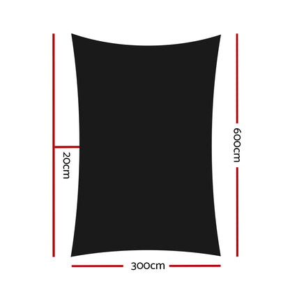 Instahut 280gsm 3x6m Sun Shade Sail Canopy Rectangle