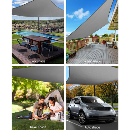 Instahut Sun Shade Sail Cloth Shadecloth Outdoor Canopy Rectangle 280gsm 5x6m