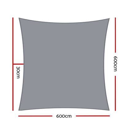 Instahut Sun Shade Sail Cloth Shadecloth Outdoor Canopy Square  280gsm 6x6m