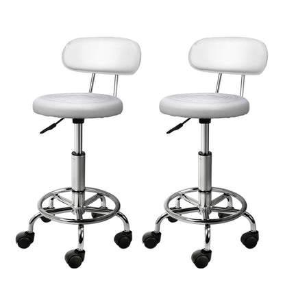 Artiss 2X Saddle Salon Stool Swivel Backrest Chair Barber Chair Hydraulic Lift