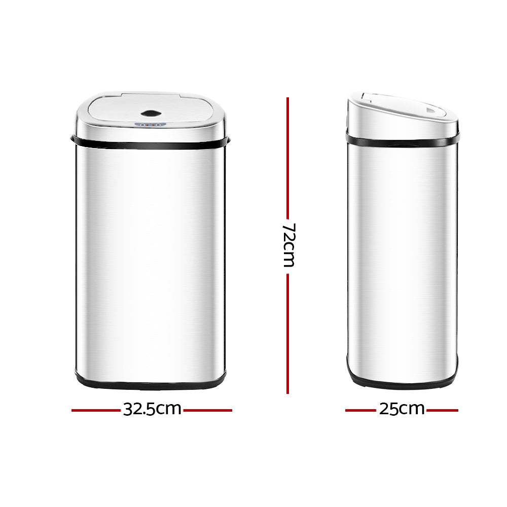 50L Stainless Steel Motion Sensor Rubbish Bin