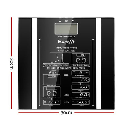 Everfit Bathroom Scales Digital Body Fat Scale 180KG Electronic Monitor Tracker