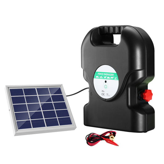 Giantz 8km Electric Fence Energiser Solar Energizer Charger Farm Animal 0.3J