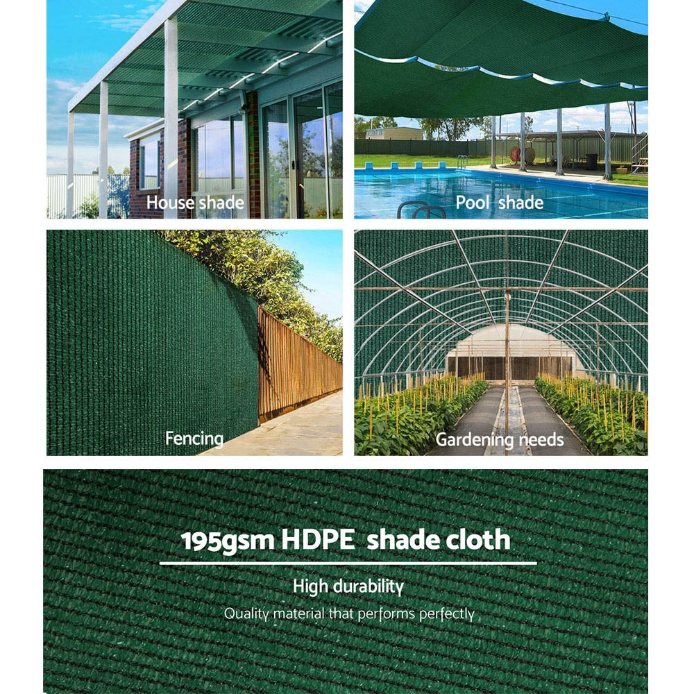 Instahut 90% Sun Shade Cloth Shadecloth Sail Roll Mesh 1.83x20m 195gsm Green