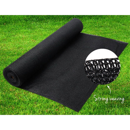 Instahut 70% UV Sun Shade Cloth Shadecloth Sail Roll Mesh Garden Outdoor 1.83x50m Black