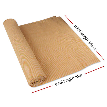 Instahut 3.66 x 10m Shade Sail Cloth - Beige