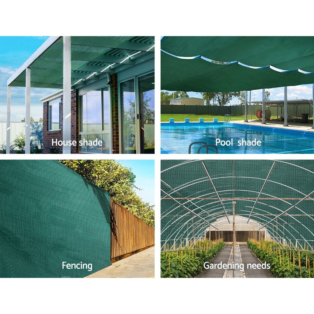 Instahut 3.66x30m 50% UV Shade Cloth Shadecloth Sail Garden Mesh Roll Outdoor Green