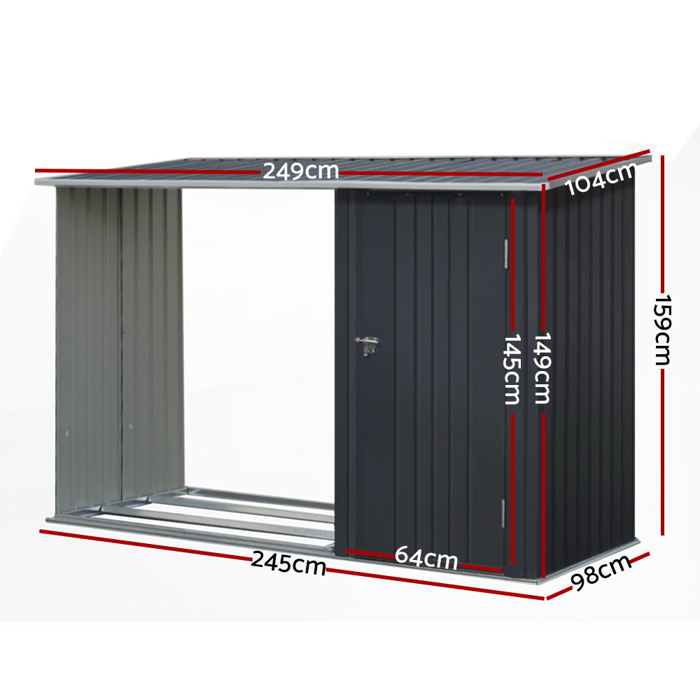 Giantz Garden Shed Sheds Outdoor Tool 2.49x1.04M Storage Workshop House Galvanised Steel