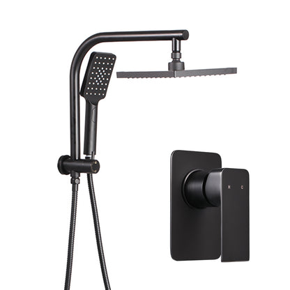 Cefito WELS 8'' Rain Shower Head Mixer Square Handheld High Pressure Wall Black