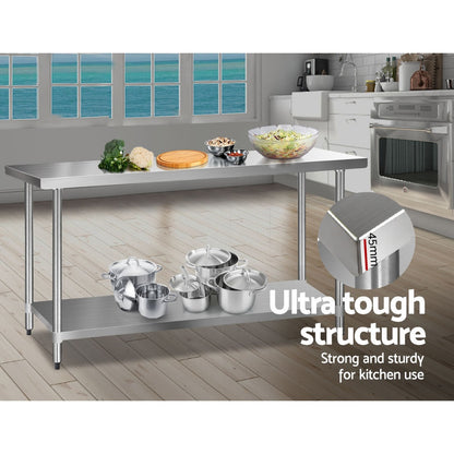 Cefito 1829 x 610mm Commercial Stainless Steel Kitchen Bench