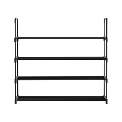 Artiss Shoe Rack Stackable 4 Tiers 80cm Shoes Shelves Storage Stand Black