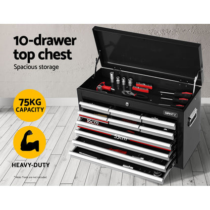 Giantz 17 Drawers Tool Box Trolley Chest Cabinet Cart Garage Mechanic Toolbox Black and Grey